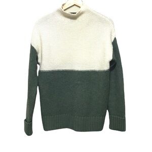 CYNTHIA Rowley wool alpaca blend colour block mock neck knit sweater Medium